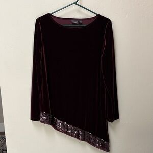 Chicos travelers velvet and sequin top